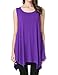 JollieLovin Womens Plus Size Loose-fit Sleeveless T-Shirt Tank Tunic Top(1X, Deep Purple)