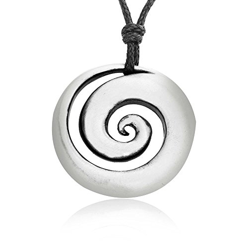 Dan's Jewelers Classic Spiral Shell Necklace Pendant + Silver Plated Clasp, Fine Pewter Jewelry
