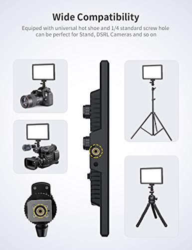 RALENO 9" LED Video Light, 4000mAh Rechargeable Camera Light with Mini Stand