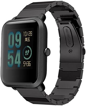 Alonea Xiaomi Amazfit Bip Watch Band, Stainless Steel Bracelet Watch Band Strap For Xiaomi Amazfit Bip Youth Watch (Black ❤️)