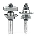 Amana Tool 55433 Carbide Tipped InStile & Rail Concave 5/32 R x 1-5/8 D x 5/8 to 1-1/8 CH x 1/2 Inch SHK w/Lower BB Adjustable Router Bit Set for Plywood