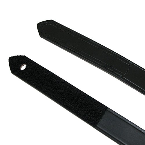 Boston Leather Mens Leather 1 3/8 inch hook and loop fasteners, No Scratch Work Belt | Black 44 - Thumbnail 2