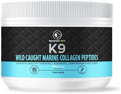 Brightway Pets Wild Caught Marine Collagen Peptide for Dogs- Improves Gut, Skin & Coat Health, Allergies, Pet Mobility Hip & Joint Supplement Health
