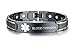 Blood THINNER Black Ion Plated Stainless Steel Magnetic Therapy Health Emergancy Medical Alert ID Bracelets for Men Dad,8.6