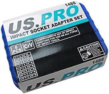US PRO 8pc Impact Socket Adaptor Set Convertor Reducer Convertor Apaptors B1488, Variety Pack - Image 4