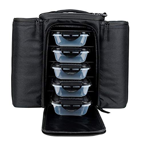 6 Pack Fitness Insulated Meal Prep Bag, Innovator 500 Stealth Black w/Bonus Zogosportz Cyclone Shaker - Thumbnail 2