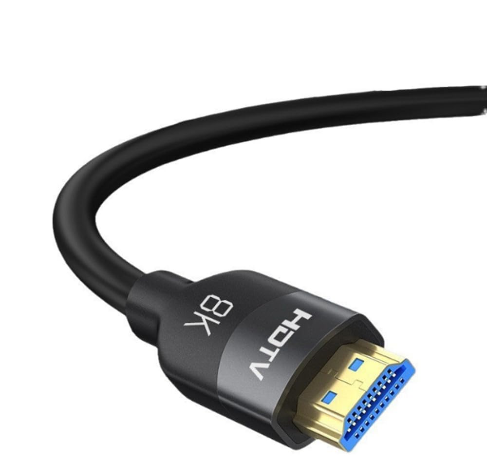H.May 8K HDMI Cable 2.1,(7680x4320,8K/60Hz,4K/120Hz,2K/144Hz,1080P/240Hz),HDTV Interface, High-Speed 48Gbp HD Cable Compatible with TV/PS/Computer/Projector/Video/Game-Black (3 meter)