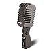 Classic Retro Dynamic Vocal Microphone - Old Vintage Style Metal Unidirectional Cardioid Mic with XLR Cable - Universal Stand Adapter - Live Performance Studio Recording - Pyle Pro PDMICR68BK (Black)