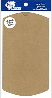 Accent Design Paper Accents Pillow Box 4x1 1/8x6 Kraft 25pc