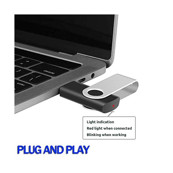 USB Sticks 4GB 10 Stück, AreTop Speicherstick Rotate Metall High Speed USB 2.0 Flash Drive (Schwarz) – Bild 6