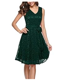 MODECRUSH Vestido de fiesta para dama de honor con encaje floral para mujer