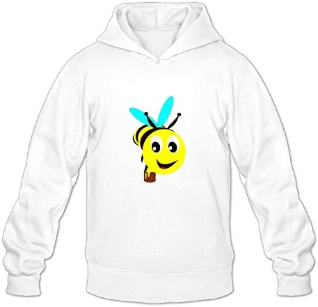 Gzhouqube Cartoon Bee Men's Casual Hat Without Pocket Sweatshirt XXL White