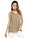 Zeagoo Women's Semi-Sheer V Neck Summer Button Chiffon Sleeveless Blouse Office Tank Top