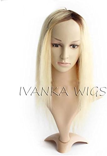 IVANKA WIGS Full Cap Lace Wig Ombre 613 color Pre Plucked Virgin Brizilian Human Hair 130% Density Natural Straight For Black Women 18 inches Free Part