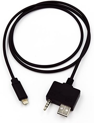 Drimfly Kia Hyundai iPhone AUX Cable, Lighting Charger Music Interface, USB 3.5mm Leading Adapter Cord Connect to iPhone X 8 7 6 5 Plus,Compatible with all Apple iOS System