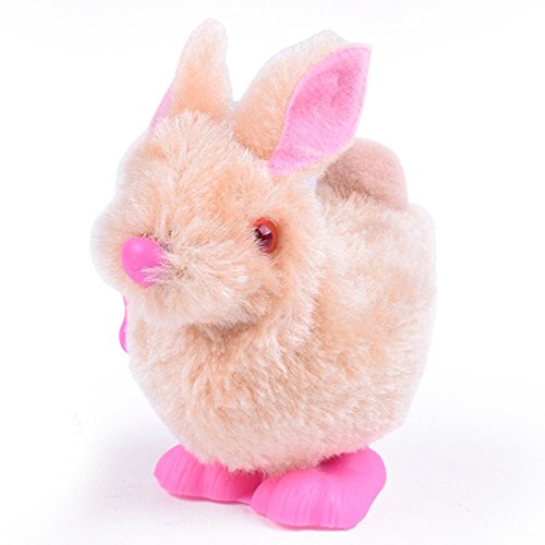 2018 Clockwork Plush Bunny Toys Infant Child Stuffed Toys Hopping Wind Up Collect Easter Gift (Random)
