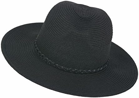 SHORIFASHION NEW CASUAL PANAMA FEDORA SUN HAT!! (one size, black)