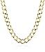 Amazon Collection Men's 14k Yellow Gold 5.9mm Cuban Chain Necklace, 22