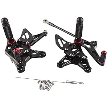 Luckmart Motorcycle Foot Pegs Rearsets Adjustable Rider Rear Sets Footrest Compatible for Kawasaki Ninja ZX6R 2009 2010 2011 2012 2013 2014 2015 2016 2017 Black