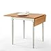 Zinus Angela Provence Drop Leaf Wood Dining Table / Turned Legs / Light-Grey and Natural