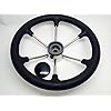 Pactrade-Marine-Boat-SS304-Steering-Wheel-with-Sleeve-6-Spoke-Black
