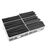 Salipt Heat Shrink Tubing 3:1 120 Pcs 7 Size Black Wire Wrap Cable Sleeve Set Tube Kit With Box