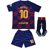 Da Games Youth Sportswear Barcelona Messi 10 Kids Home Soccer Jersey/Shorts Football Socks Set (8-9 YEARS OLD, Home)