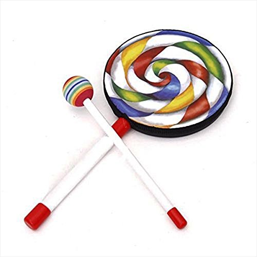 Bargain House Lollipop Drum Lolipop Shape Drum Kids Hand Drum With Mallet Musical Sound Toy Musical Instruments for Kids Colorful - Thumbnail 6