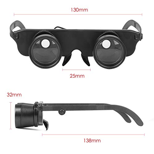 Ultralight Hand-Free Binoculars Glasses Portable Spyglasses Adjustment Magnifier Outdoor for Fishing, Bird Watching, Sports, Concerts, Theater, Opera, TV, Sight Seeing, Hands-Free Opera Glasses