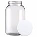 FastRack 1 Gallon Mason Jar with White Airtight Lid | Regular Glass Canisters with Airtight Lids | Large Mouth Glass Jar for Food Storage, Canning, Fermentation, Pickling