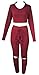 Jiujiuyi Women's Long Sleeve Hoody Crop Top and Ripped Pant Suit