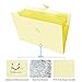 SKYDUE Letter A4 Paper Expanding File Folder Pockets Accordion Document Organizer (Yellow)