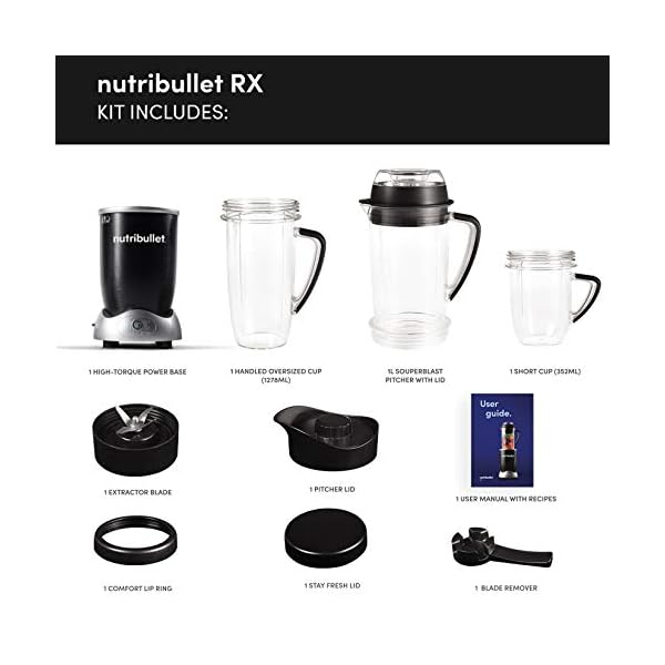 NUTRiBULLET-Rx-Blender-and-Food-Processor-13-L-1700-W NUTRiBULLET Rx Blender and Food Processor, 1.3 L, 1700 W