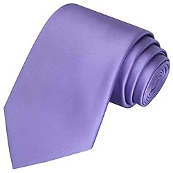 KissTies Lavender Tie Solid Necktie Satin Wedding