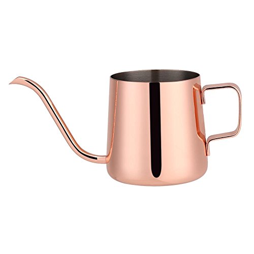 Coffee Pot, Asixx 250ml/350ml Stainless Steel Drip Coffee Tea Pot with Long Gooseneck Spout (250ml-Rose Red)