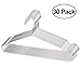 PUERSIT Stainless Steel Mental Hanger, Wire Hangers for Clothes 50 Packs Strong Metal Wire Hangers Coat Hangers Clothes Hangers Standard Hangers for Home and Kitchen，Silver