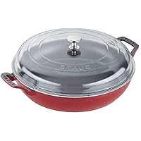 STAUB Braiser with Glass Lid, 3.5-Qt, Cherry