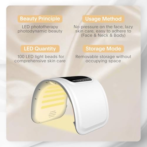 LBOYLOVE® Red Light Therapy, 7 Colors LED Light Therapy for Face, LED Light Rejuvenation Tool, Red LED Light Skin Care Equipment for Home, Red Light Therapy Machine for Facial/Neck/Body/Hand/Leg