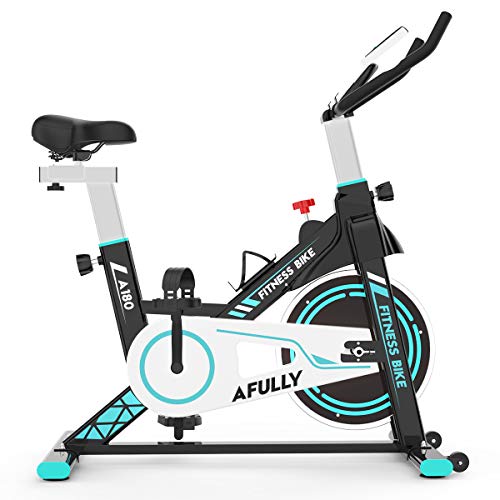 Afully-Indoor-Exercise-Bike-Indoor-Cycling-Stationary-Bike-Belt-Drive-with-Adjustable-Resistance-LCD-Monitor-PadPhone-Holder-Comfortable-Cushion-Stable-and-Quiet-for-Home-Cardio-Workout-A180