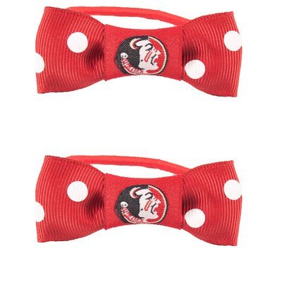 NCAA Bow Pigtail Holder (Set of 2) [Set of 2] NCAA Team: Florida State Seminoles