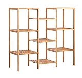 Finnhomy Natural Bamboo Shelf Plant Stand Display