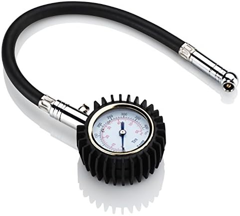 CACACO Long Tire Pressure Gauge 60 PSI Advanced Copper Mechanical Accuracy Large Readable Display For Cars, Trucks, Bikes, Travel