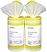 Amazon Brand - Solimo Disinfecting Wipes, Lemon Scent, Sanitizes/Cleans/Disinfects/Deodorizes, 75 Wipes Each (Pack of 2)