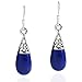 AeraVida Filigree Swirl Teardrop Simulated Blue Lapis-Lazuli Inlay .925 Sterling Silver Dangle Earrings | Classic Sterling Silver Dangle Earrings for Women | For Mother’s Day
