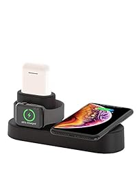 FACEVER 36W 3 en 1 Estación de Cargador Inalámbrico con Salida USB, Fast Qi Cargador Inalámbrico Compatible con Apple Watch iWatch Airpods iPhone Xs MAX XR X 8 Plus, Samsung S9 S8+, Dispositivos Qi Enableados