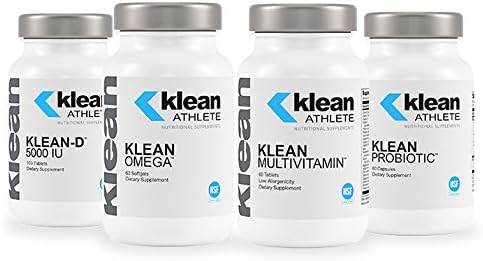 Klean Athlete - Foundation Bundle - Klean-D, Klean Omega, Klean Multivitamin, Klean Probiotic - 4 Products