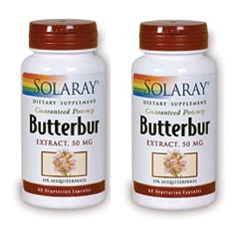 Solaray butterbur extract 50 mg 60 veg caps (pack of 2)