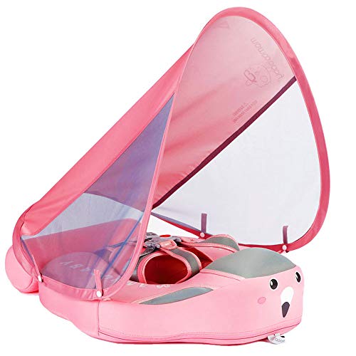 VQ-Ant 2020Newest ADD Tail Never FLIP Over UPF 50+ Mambobaby Solid Swimming Float Non Inflatable Swim Trainer Pool Float Mambo Float Mambobaby Float with Canopy Swimming Ring with Sun Shade