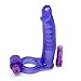 Purple [WALLER PAA] Double Penetrator Penetration Ultimate Vibrating Cock Ring w/DP Anal Sex Dildo