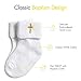 HAPIU White Boys Baptism Socks,Christening Socks with Cross Embroidery,0-6M